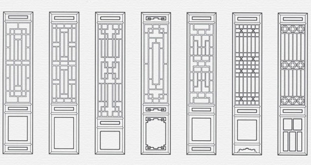 梁溪常用中式仿古花窗图案隔断设计图